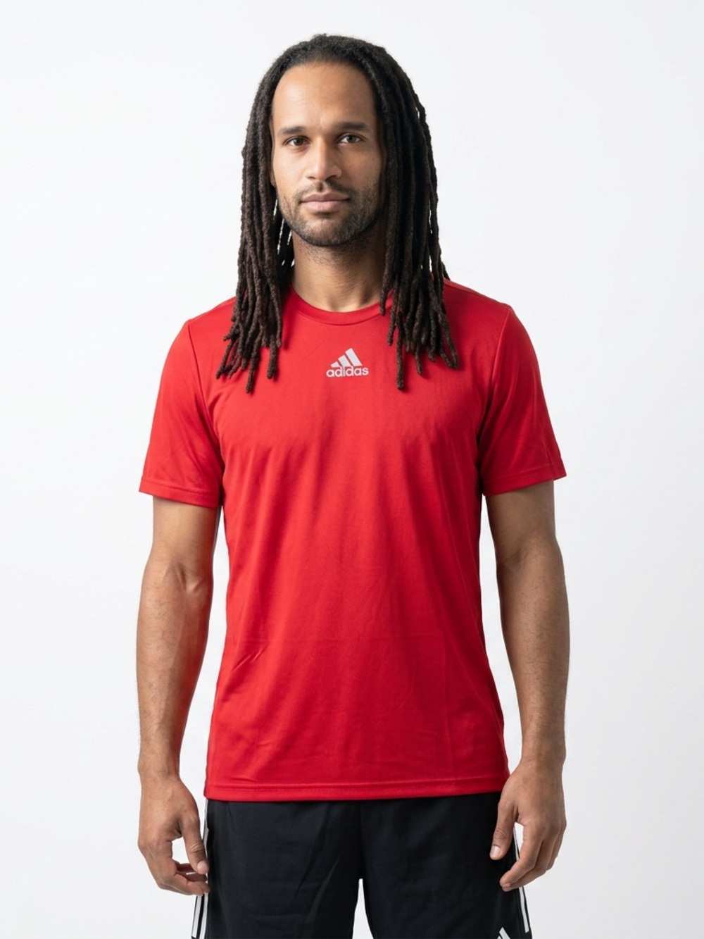 Men's Adidas Pregame Crew Neck Athletic Tee in Red